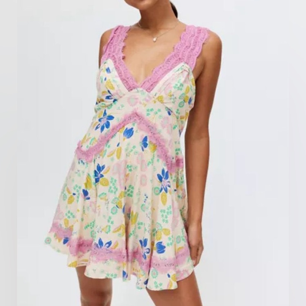 Urban Outfitters Tiffany Lace Trim Mini Dress